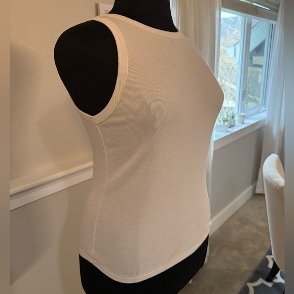 White Ribbed Tank Top - Picture 2 of 10